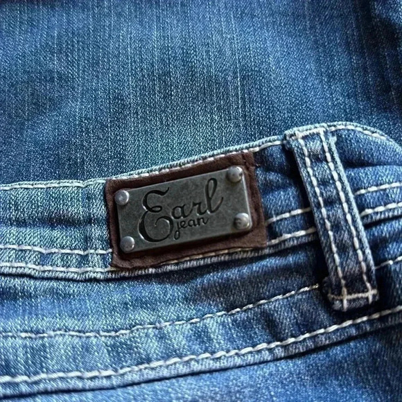 Earl crop denim jeans size 10 rhinestone - Picture 5 of 7